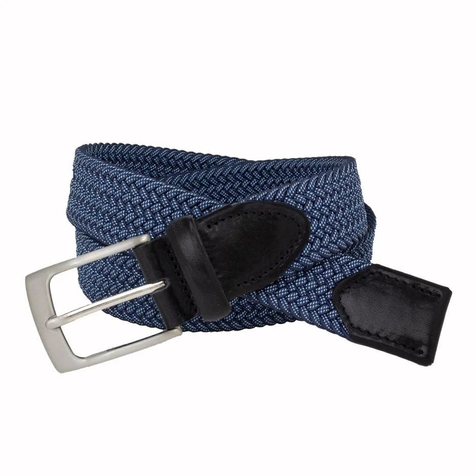 Ceinture élastique bleu mix CUSTOM LEATHER (0905-BLEU - 262709) MODÈLE: 014132
