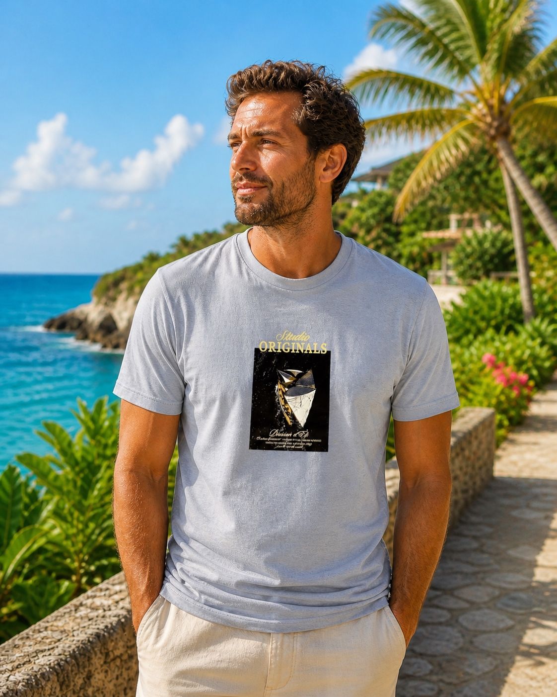 T-shirt imprimé manches courtes JACK & JONES (BLEU - 262738) MODÈLE: 12291022