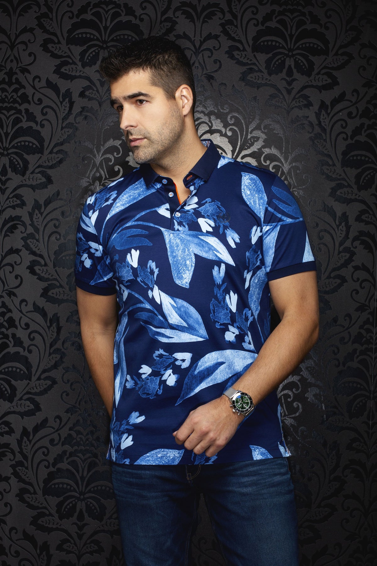 Polo manches courtes AU NOIR (MARINE - 262750) MODÈLE: GLEN