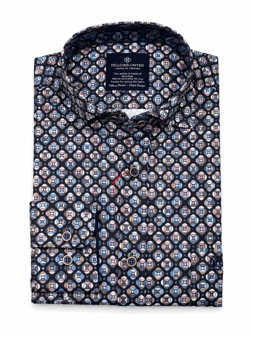 CHEMISE MANCHES LONGUES FELLOWS UNITED (116-MID BLUE - 262819) MODÈLE: 62.6518