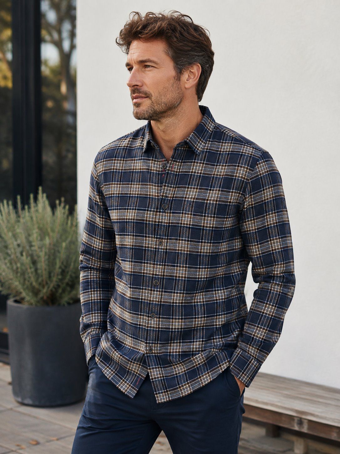 CHEMISE MANCHES LONGUES FELLOWS UNITED (116-MID BLUE - 262821) MODÈLE: 62.6525