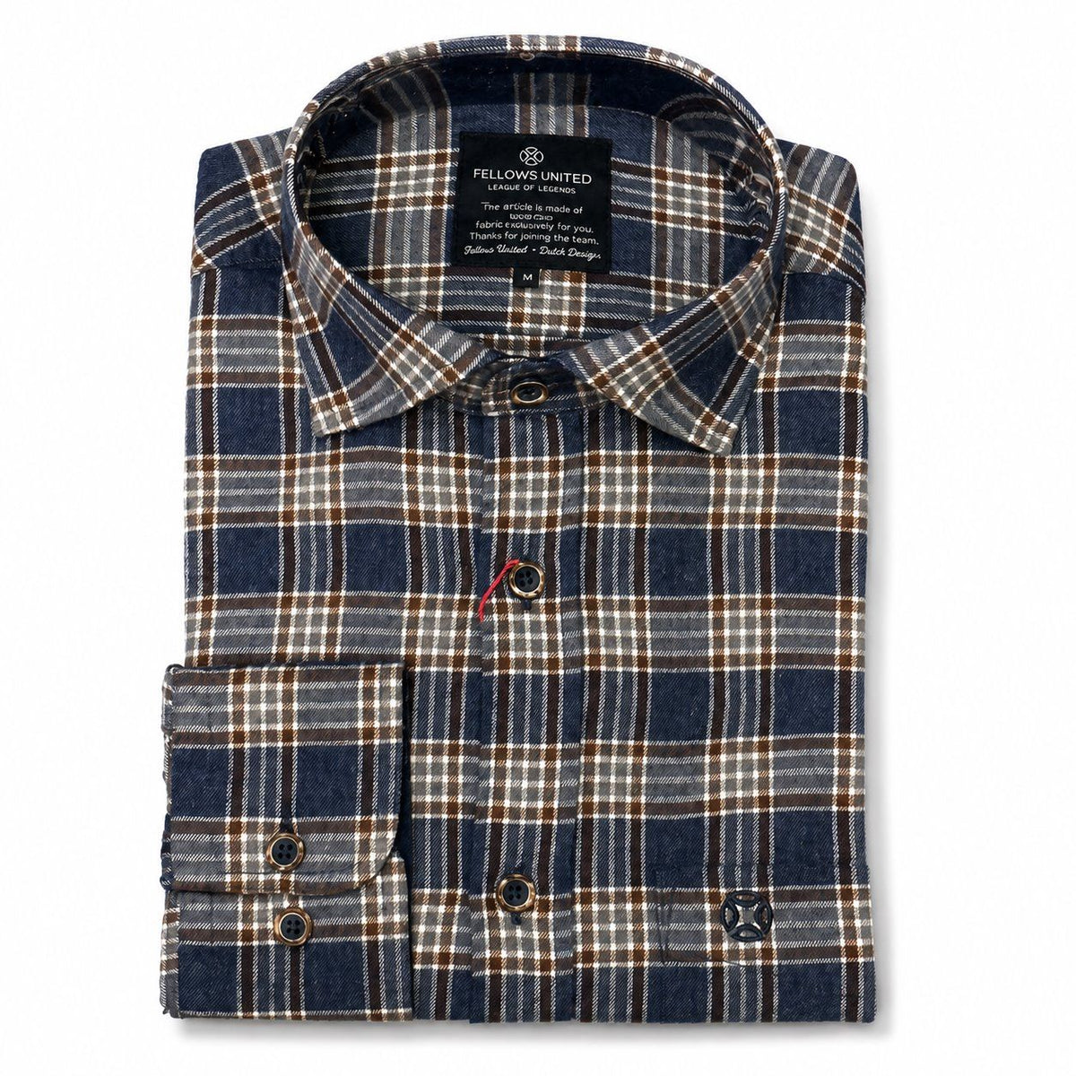 CHEMISE MANCHES LONGUES FELLOWS UNITED (116-MID BLUE - 262821) MODÈLE: 62.6525
