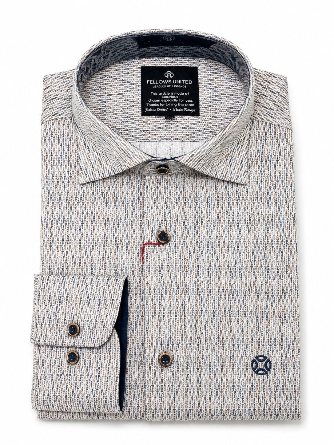 CHEMISE MANCHES LONGUES FELLOWS UNITED (116-MID BLUE - 262822) MODÈLE: 62.6532