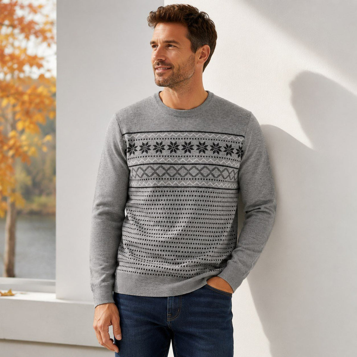 COL ROND MARCO DONATELI (GRIS - 262847) MODÈLE: 2506