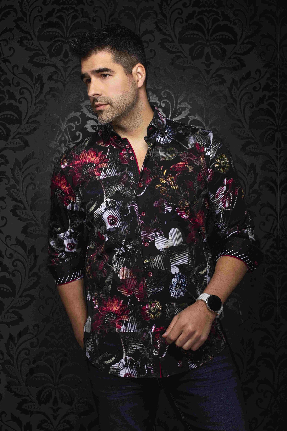 Chemise extensible sport manches longues AU NOIR (NOIR - 262860) MODÈLE: SIROCCO