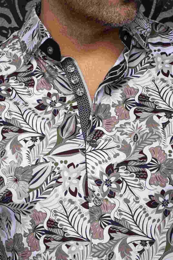 Chemise extensible sport manches longues AU NOIR (WHITE KHAKI - 262862) MODÈLE: OSAKA