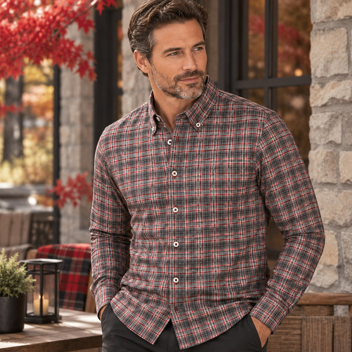 Chemise sport manches longues JOHN FORSYTH (ASH - 262863) MODÈLE: 9303L