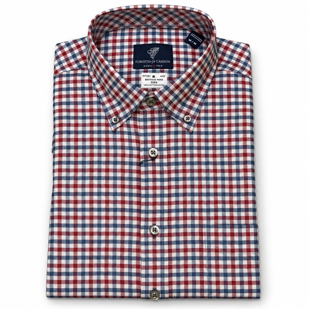 Chemise sport manches longues JOHN FORSYTH (WINE - 262864) MODÈLE: 9305L