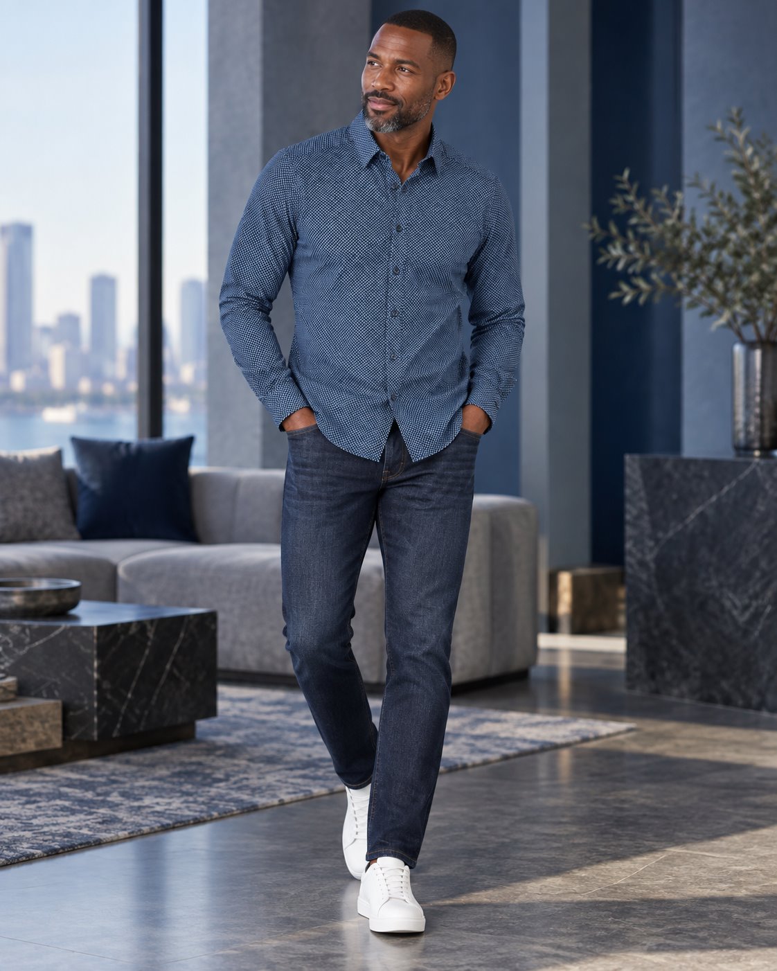 CHEMISE MANCHES LONGUES REPORT (41-MARINE - 262889) MODÈLE: 432079R