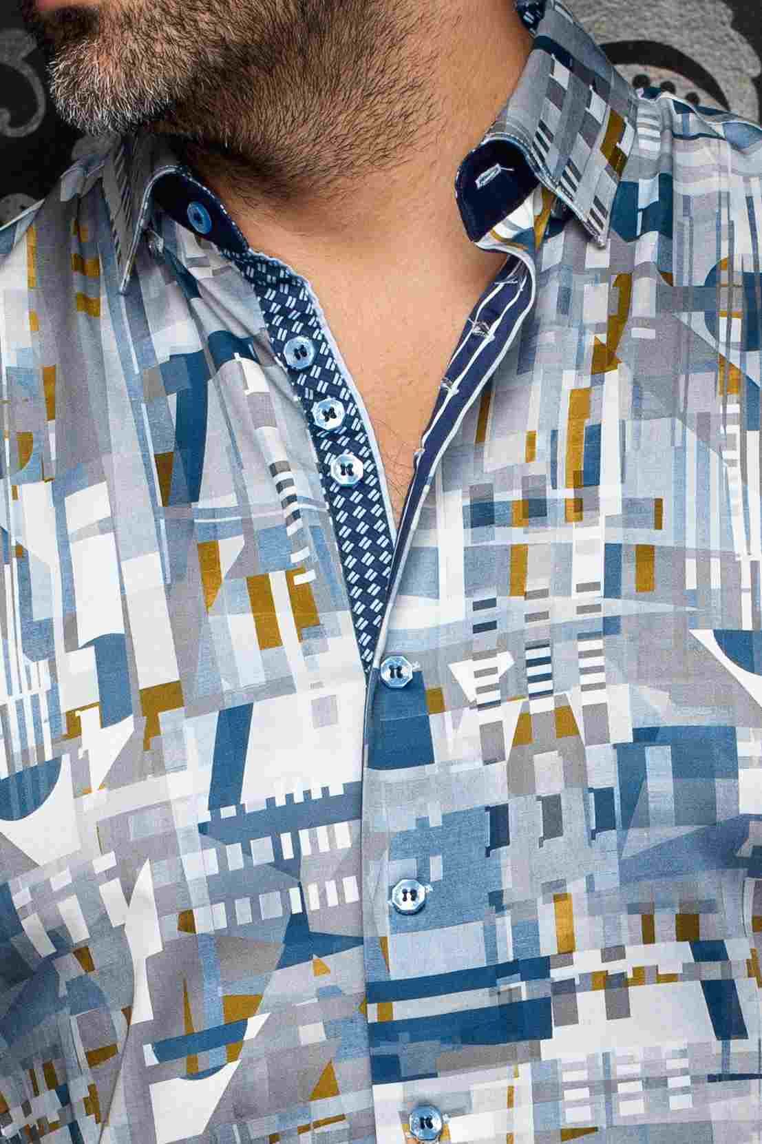 Chemise sport manches longues AU NOIR (BLEU - 262920) MODÈLE: KENDRICK
