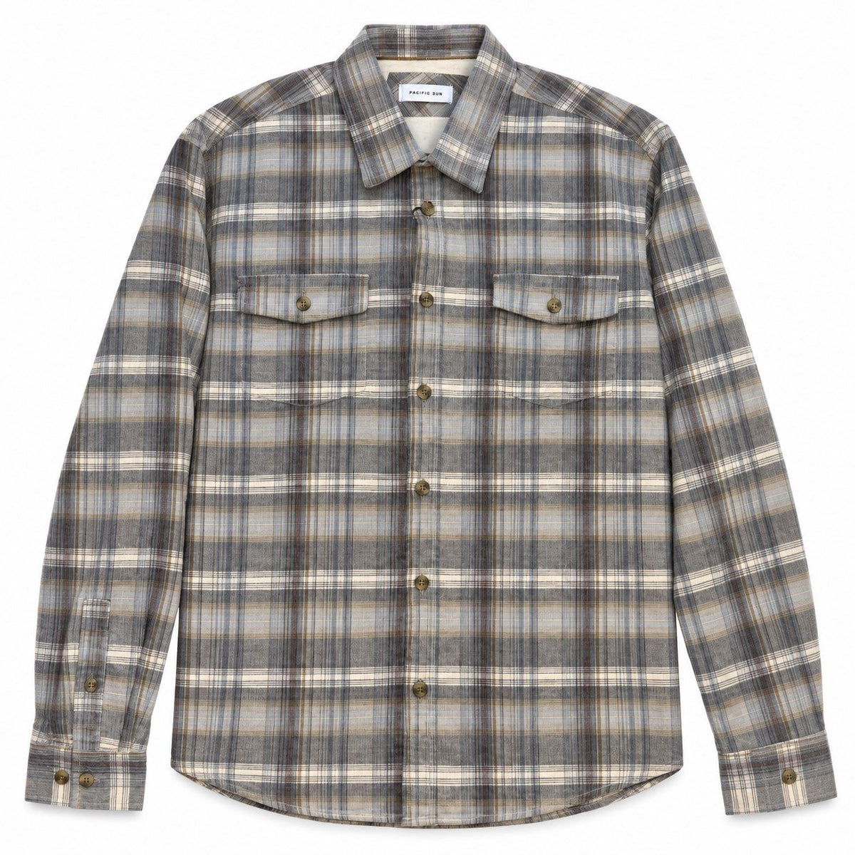 Chemise sport manches longues corduroy PROJEK (GRIS - 262942) MODÈLE: 149222