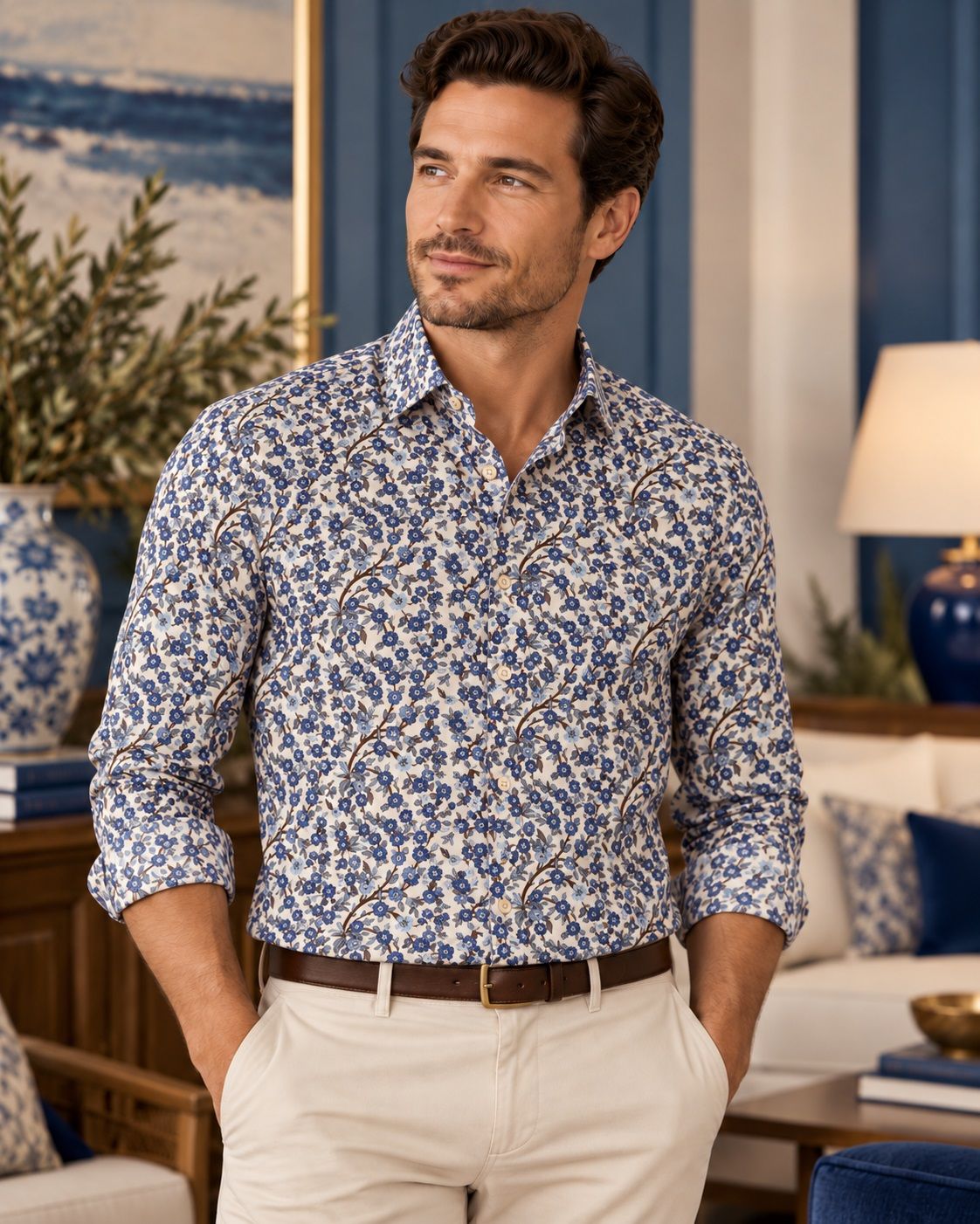 Chemise sport manches longues FELLOWS UNITED (116-MID BLUE - 262980) MODÈLE: 62-6536-116