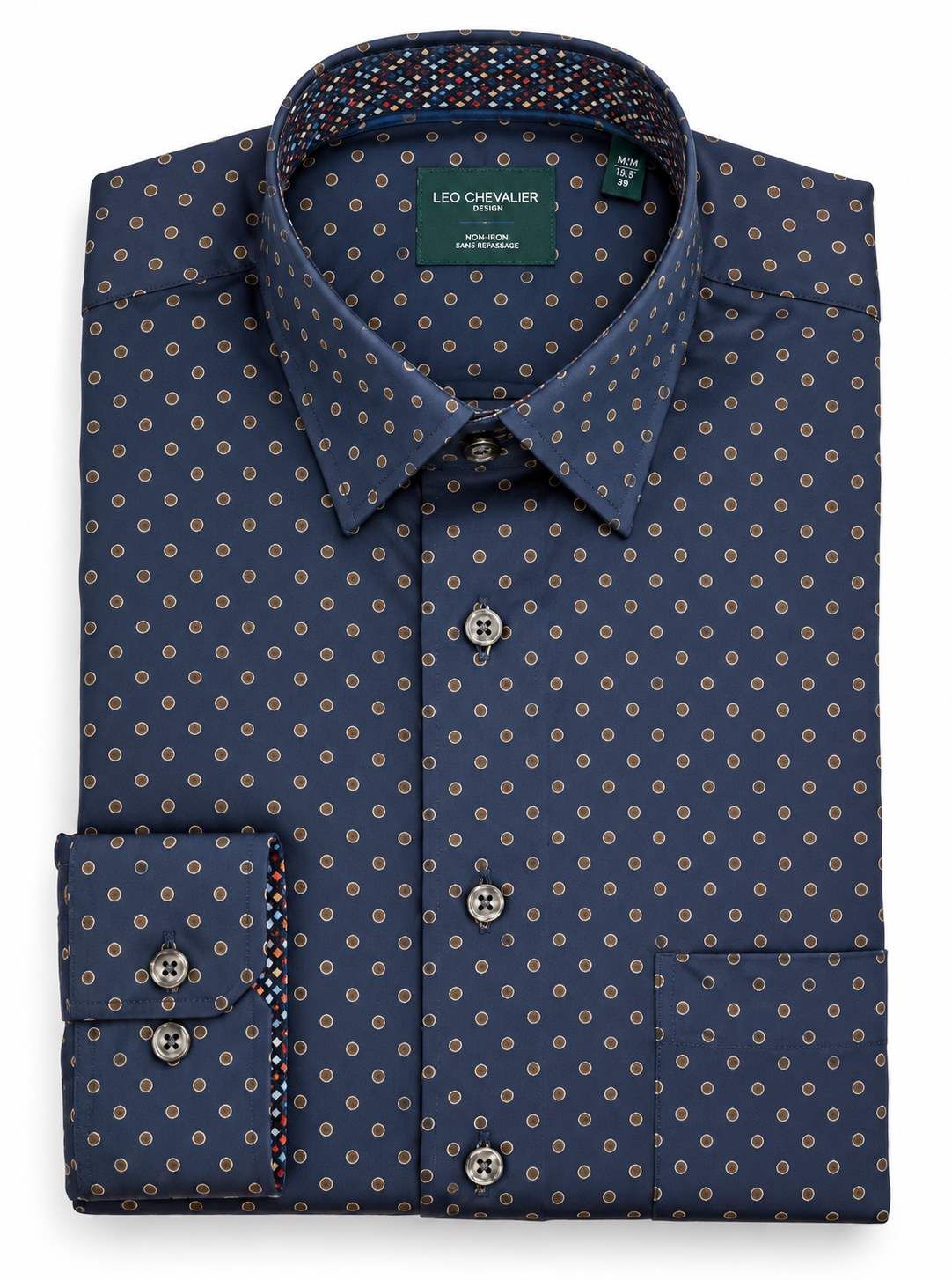 CHEMISE MANCHES LONGUES LEO CHEVALIER (MARINE - 262995) MODÈLE: 627475