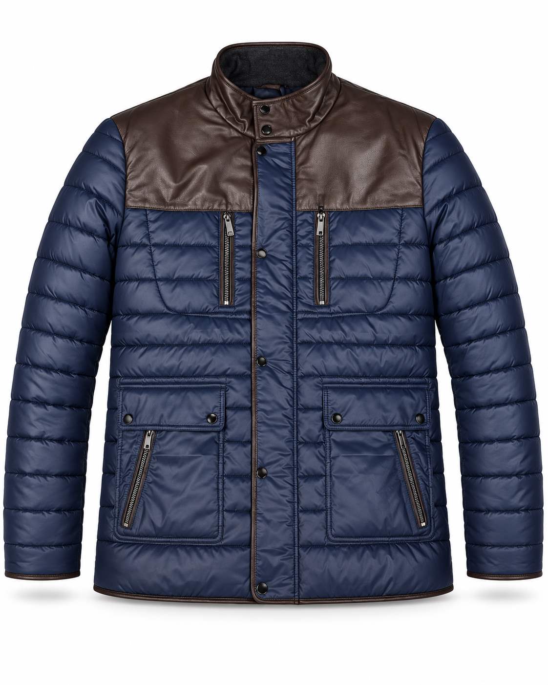 Cuir 3/4 de marque REGENCY (NAVY/BROWN - 263002) MODÈLE: KANSAS
