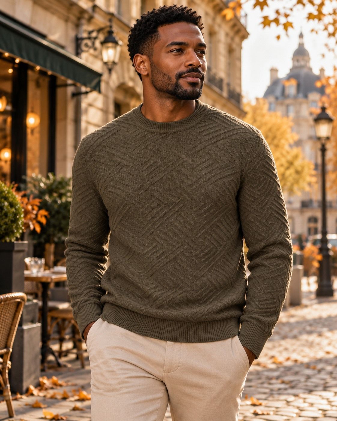 Chandail en tricot col rond JACK & JONES (FORET - 263011) MODÈLE: 12301702