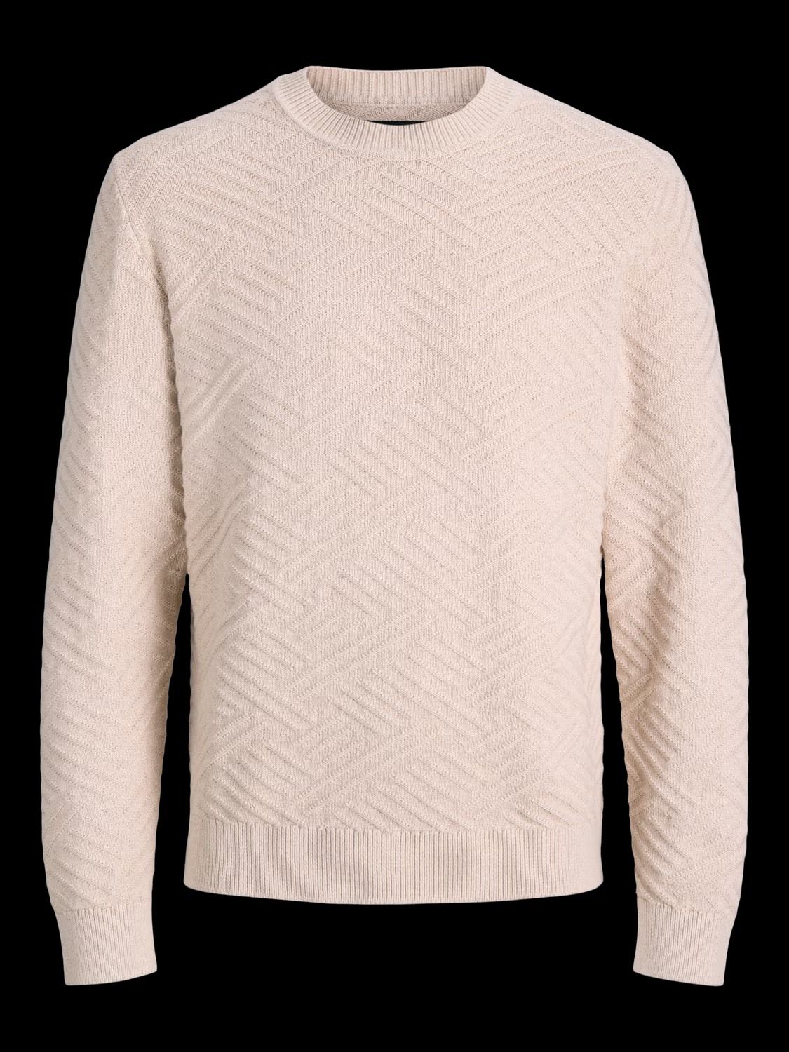 Chandail en tricot col rond JACK & JONES (BEIGE - 263011) MODÈLE: 12301702